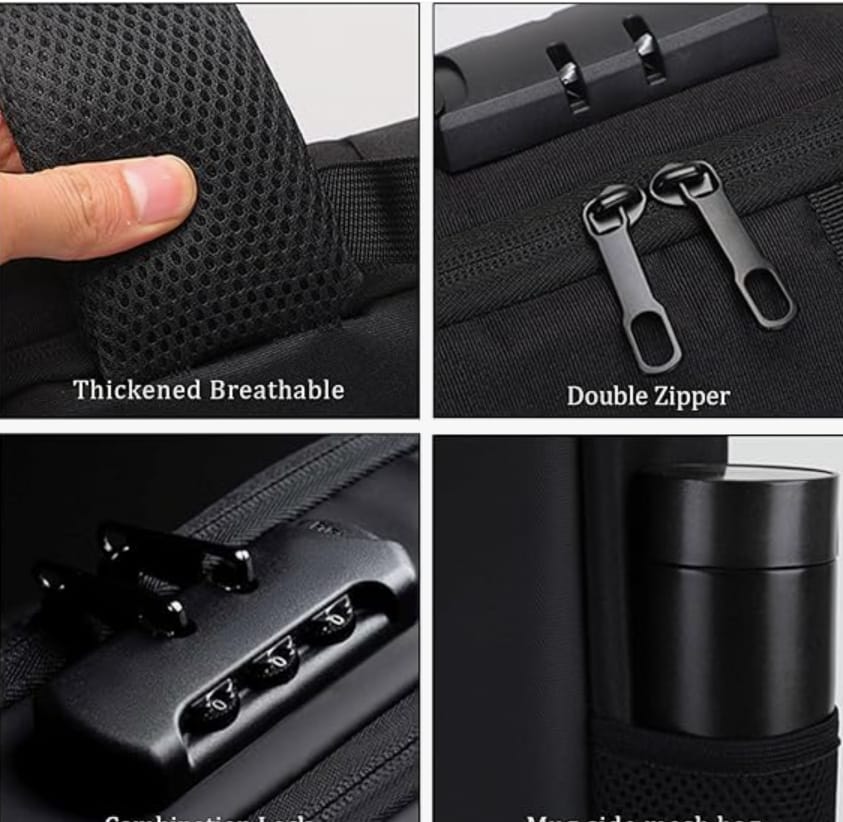 MOCHILA IMPERMEABLE ANTIRROBO CON USB