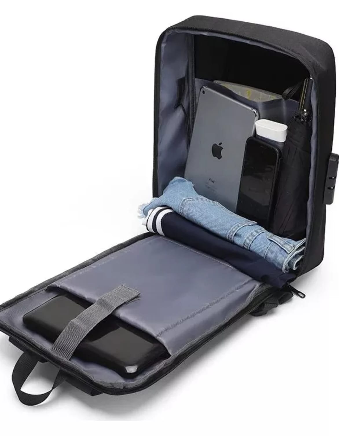 MOCHILA IMPERMEABLE ANTIRROBO CON USB